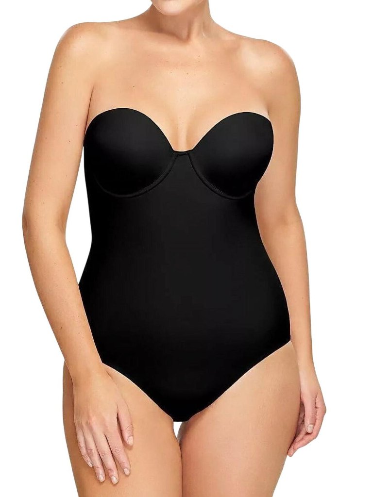 Nwt Wacoal Womens Red Carpet Medium Control Strapless Shaping Bodysuit Black 38c